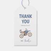 Étiquette de cadeau d'anniversaire de moto de terr (Devant)