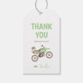 Étiquette de cadeau d'anniversaire de moto de terr (Devant)