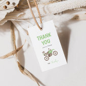 Étiquette de cadeau d'anniversaire de moto de terr