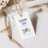 Étiquette de cadeau d'anniversaire de moto de terr