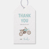 Étiquette de cadeau d'anniversaire de moto de terr (Devant)