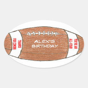 Étiquette de cadeau d'anniversaire du football