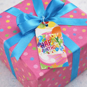 Étiquette de cadeau d'anniversaire festive