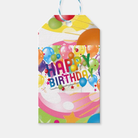 Étiquette de cadeau d'anniversaire festive