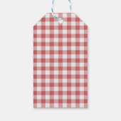 Étiquette de cadeau d'anniversaire moderne rouge O (Dos)