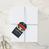 Étiquette de cadeau d'anniversaire Ninja Warrior (Avec de laficelle)