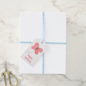 Étiquette de cadeau d'anniversaire papillon (Avec de laficelle)
