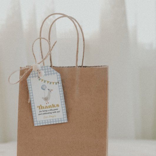 Étiquette de cadeau d'anniversaire pour une oie id