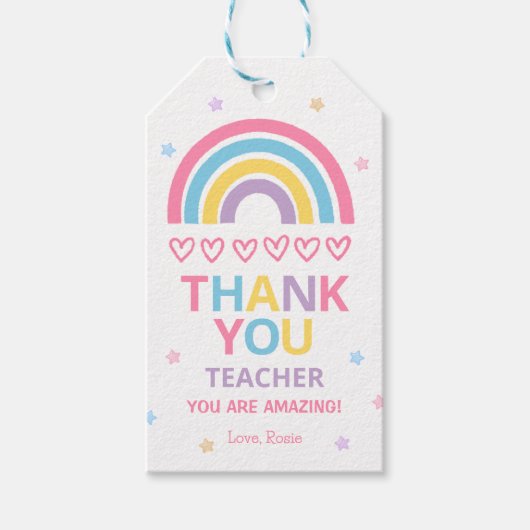 Étiquette de cadeau d'appréciation pour enseignant (Devant)