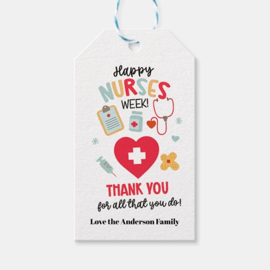Étiquette de cadeau d'appréciation pour INFIRMIÈRE (Devant)
