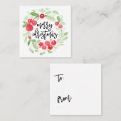 Étiquette de cadeau d'aquarelle de Joyeux Noël de (Devant / Derrière)