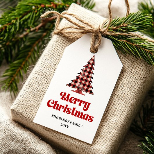 Étiquette de cadeau d'arbre de buffle confortable