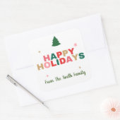 Étiquette de cadeau d'arbre de Noël Joyeuses Fêtes (Enveloppe)