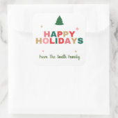 Étiquette de cadeau d'arbre de Noël Joyeuses Fêtes (Sac)