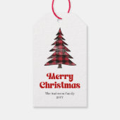 Étiquette de cadeau d'arbre de Noël moderne de Buf (Dos)
