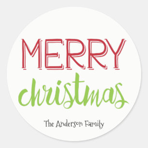 Étiquette de cadeau d'autocollant de Joyeux Noël