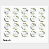 Étiquette de cadeau de babille de mariage Main Squ (Feuille)