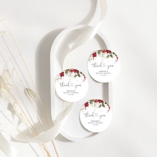 Étiquette de cadeau de Baby Shower de mariage roug