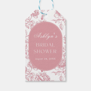 Étiquette de Cadeau de Baby Shower Rose Blanc Chin