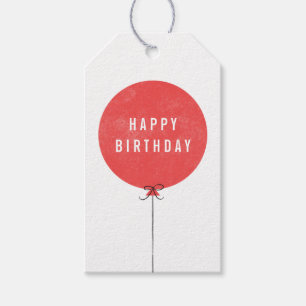 Étiquette de cadeau de ballon - rouge