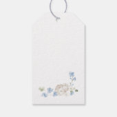 Étiquette de cadeau de baptême à croix bleue flora (Dos)