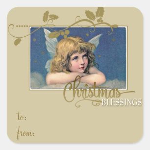 Étiquette de cadeau de bénédictions d'ange de Noël