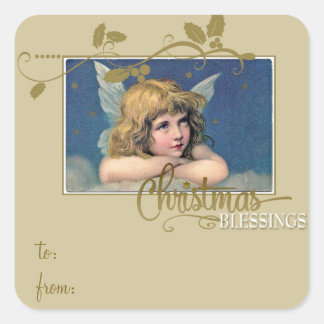 Étiquette de cadeau de bénédictions d'ange de Noël