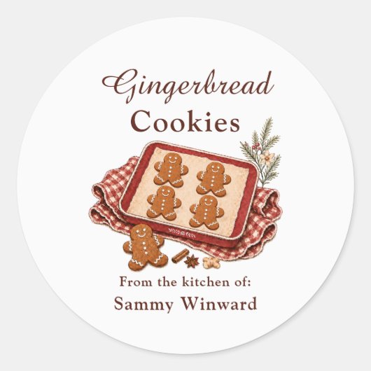 Étiquette de cadeau de biscuit au gingembre (Devant)