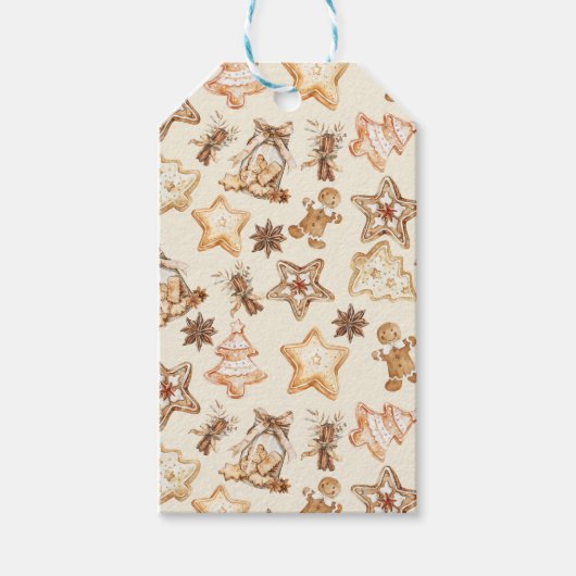 Étiquette de Cadeau de Biscuit de Noël (Devant)