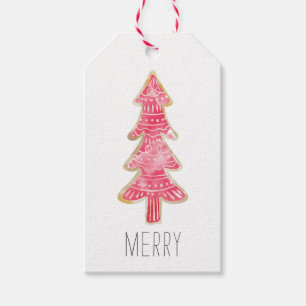 Étiquette de cadeau de biscuit de Noël