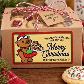 Étiquette de cadeau de biscuits de Noël avec un ou
