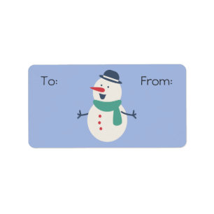 Étiquette de cadeau de bonhomme de neige