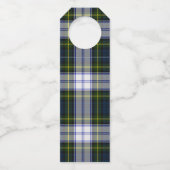 Étiquette de cadeau de bouteille de vin à carreaux (Dos)
