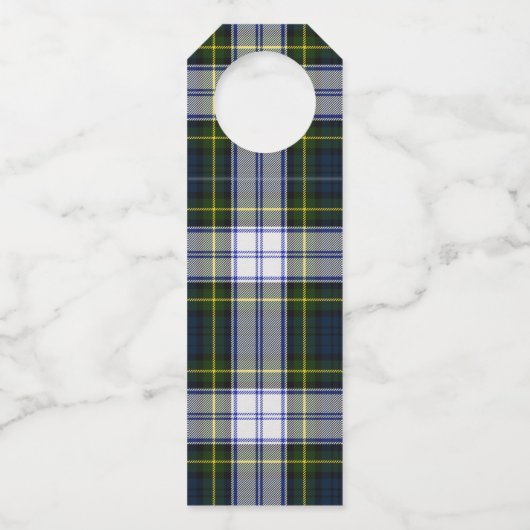 Étiquette de cadeau de bouteille de vin à carreaux (Dos)