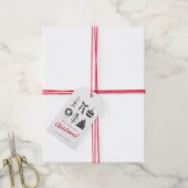 Étiquette de cadeau de calligraphie de Noël minima (Avec de la ficelle)