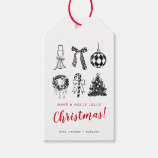 Étiquette de cadeau de calligraphie de Noël minima