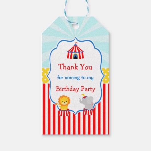 Étiquette de cadeau de Carnaval du Cirque Big Top (Devant)