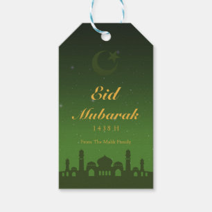 Étiquette de cadeau de célébration d'Eid avec l