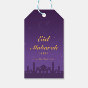 Étiquette de cadeau de célébration d'Eid avec l