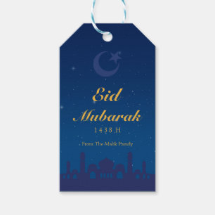 Étiquette de cadeau de célébration d'Eid avec l