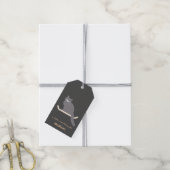 Étiquette de cadeau de chat gris mignon avec conce (Avec de la ficelle)