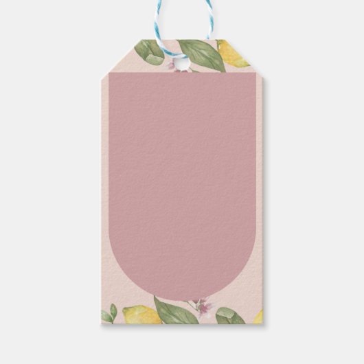 Étiquette de cadeau de citron rose (Devant)