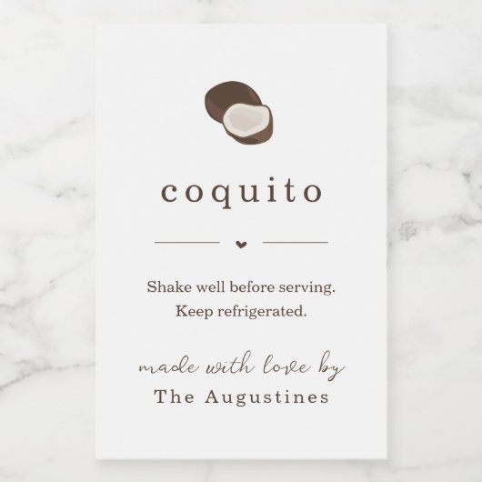 Étiquette de cadeau de Coquito fait maison (Étiquettes simples)