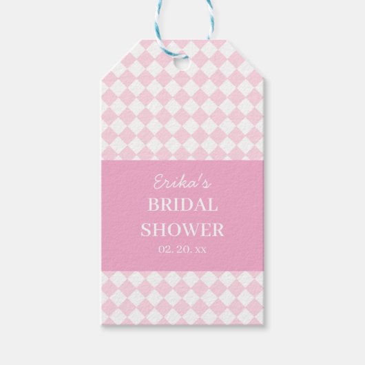 Étiquette de cadeau de douche de mariage de design (Devant)