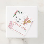 Étiquette de cadeau de douche de mariée à emporter (En situation)