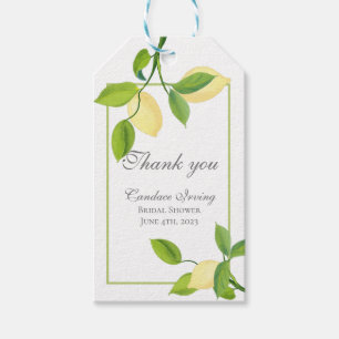 Étiquette de cadeau de douche de mariée aux citron