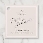 Étiquette de cadeau de douche de mariée | Merci à (Devant)