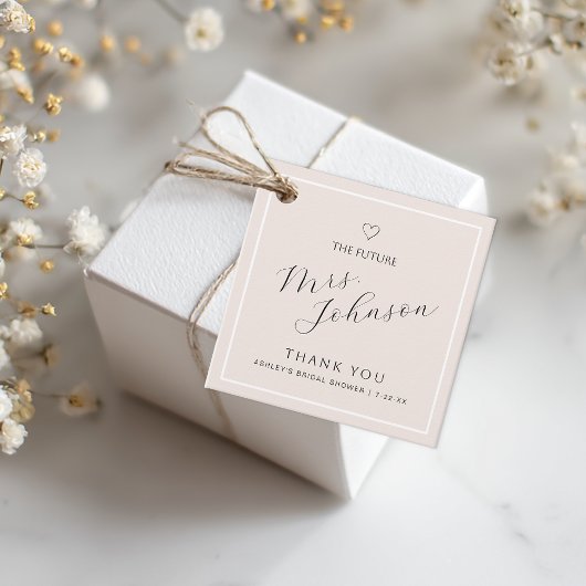 Étiquette de cadeau de douche de mariée | Merci à