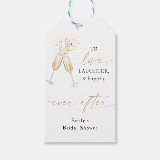 Étiquette de cadeau de douche de mariée minimalist (Devant)