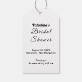 Étiquette de cadeau de douche de mariée minimalist (Dos)